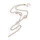 Glastropfen-Lariat-Halsketten mit Figaro-Ketten aus Messing NJEW-A015-14KCG-1