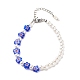 Kunststoff Nachahmung Perle & Millefiori Glas Perlen Fingerring Armband Halskette SJEW-JS01239-6
