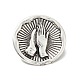 Alloy Praying Hand Badge Pin for Backpack Clothes JEWB-L013-02AS-1