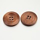 4-Hole Flat Round Wooden Buttons BUTT-O012-05-1