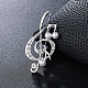 Crystal Rhinestone Music Note Brooch Pin with Imitation Pearl Beaded MUSI-PW0002-014B-1