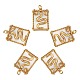 5Pcs Brass Micro Pave Clear Cubic Zirconia Pendants KK-SZ0005-04-1