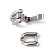304 Stainless Steel Fold Over Clasps STAS-G307-11A-P-4