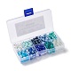 Kits de perles en verre craquelé & en verre peint à cuisson mixte HY-X0009-8mm-03-4