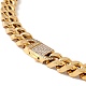Ion Plating(IP) 304 Stainless Steel Curb Chains Necklace with Crystal Rhinestone for Women NJEW-E155-04G-3