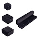 Beadthoven 4pcs 4スタイルの長方形と正方形のベルベットのジュエリーボックス  フリップ付き  ネックレス  ペンダントとバングル  ブラック  ボックス：4個/セット VBOX-BT0001-02-1