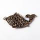Poissons alliage de style tibétain supports strass grand pendentif PALLOY-AD-60323-1