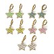 Brass Micro Pave Clear Cubic Zirconia Huggie Hoop Earrings EJEW-B004-01G-1