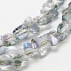 Half Rainbow Plated Faceted Butterfly Electroplated Glass Beads Strands EGLA-F105-01B-2