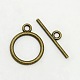 Antique Bronze Tibetan Style Toggle Clasps TIBEP-A12208-AB-LF-1