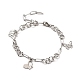 304 bracelet à breloques en acier inoxydable avec chaînes à maillons pour femme BJEW-C0025-06-2