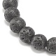 Natural Lava Rock & Synthetic Hematite Stretch Bracelet with Alloy Tube Beaded BJEW-JB08300-5
