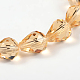 Faceted Drop Imitation Austrian Crystal Glass Bead Strands G-PH0010-28-10x8mm-4
