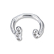 Brass Clear Cubic Zirconia Open Cuff Ring for Women RJEW-N039-05P-2