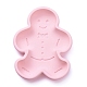 ジンジャーブレッドマン食品グレードのシリコンモールド  ケーキパン型  DIYシフォンケーキ耐熱皿  ピンク  210x165x28mm DIY-F044-05-2