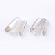 Cuentas de perlas graduadas de cristal de cuarzo natural electrochapado X-G-P315-A10-1