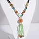 Perles de verre avec des colliers de perles d'agate X-NJEW-E040-04-2