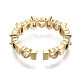 Brass Micro Pave Clear Cubic Zirconia Cuff Rings RJEW-S044-133-NF-4
