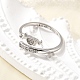 Кольца-манжеты из стерлингового серебра с кубическим цирконием в форме сердца 925 для женщин RJEW-S631-03P-2