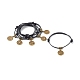 Плоские круглые браслеты с подвесками из сплава в тибетском стиле с 12 созвездием BJEW-JB06365-1