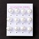 6 Pair Shell Pearl Round Ball Stud Earrings EJEW-A067-18B-P-3