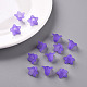 Perlas de flores de acrílico transparentes esmeriladas de color púrpura X-PLF018-15-7