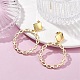 Alloy Rings Dangle Stud Earrings with 304 Stainless Steel Pins EJEW-JE05338-3