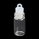 クリアガラスのウィッシングボトルペンダント  プラスチックシールプラグ付き  コラム  33x11mm  穴：2mm GLAA-A010-01J-1