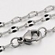 304 Stainless Steel Dapped Cable Chain Necklaces STAS-O053-05P-1