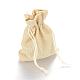 ポリエステル模造黄麻布包装袋巾着袋  クリスマスのために  結婚式のパーティーとdiyクラフトパッキング  レモンシフォン  14x10cm ABAG-R005-14x10-13-1