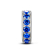 Perline europee di zirconi cubici con tappo blu brillante in argento sterling tinysand TS-S-177-1