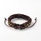 Adjustable Unisex Cowhide Cord Bracelets BJEW-L544-02A-2