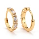 Real 18K Gold Plated Brass Cubic Zirconia Huggie Hoop Earrings EJEW-C012-08C-2