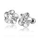 Elegant Fashion Flower Tin Alloy Rhinestone Stud Earrings EJEW-BB07820-P-1