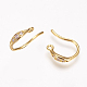 Brass Cubic Zirconia Earring Hooks KK-P076-04-2