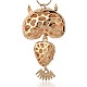 Alloy Rhinestone Enamel Bird Owl Big Pendants ENAM-J065-01G-2