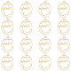 真鍮製ペンダント  中空  人間の顔を持つ楕円形  ゴールドカラー  41x27.5x0.5mm  穴：3mm  16個/箱 KK-DC0001-57-1