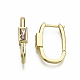 Brass Micro Pave Clear Cubic Zirconia Huggie Hoop Earring EJEW-T046-15G-NF-2