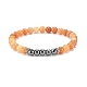 Bracelet extensible perlé de pierres précieuses naturelles et d'hématite synthétique BJEW-JB08179-5