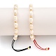 Set di braccialetti di perline intrecciate con filo di nylon regolabile BJEW-JB05382-4