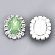 Resin Rhinestone Cabochons with Crystal Rhinestone and Brass Findings RB-S066-22S-4