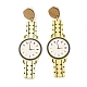 Sparkling Acrylic Watch Dangle Stud Earrings with 304 Stainless Steel Pins EJEW-C063-01B-1