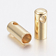 201ステンレス鋼コードエンド  エンドキャップ  ゴールドカラー  7x1.5mm  穴：1mm  内径：1.2mm STAS-H436-14A-2