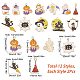 Sunnyclue 24 pièces 12 style halloween thème alliage pendentifs en émail ENAM-SC0003-35-2