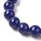 Round Natural & Dyed Lapis Lazuli Stretch Bracelets BJEW-O118-05-2