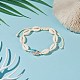 Narural Cowrie Shell Braided Bead Anklet for Women AJEW-AN00527-03-2