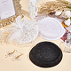 FINGERINSPIRE 2 Pcs Stewardess Pillbox Hat Black & White Oval Pillbox Hat Base with Flower Lace Fascinator Hat Base 6.5x5.7x0.7inch Polyester Millinery Women Hat Material Supply for DIY Party Hat FIND-FG0002-68-5