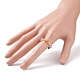 Плетеное кольцо на палец со стеклянным биконусом RJEW-JR00501-3