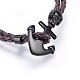 Bracelets multi-rangs avec cordon en cuir tressé BJEW-F347-05A-2