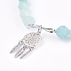 Bracelets à breloques en perles d'amazonite de fleurs naturelles BJEW-O162-D10-2